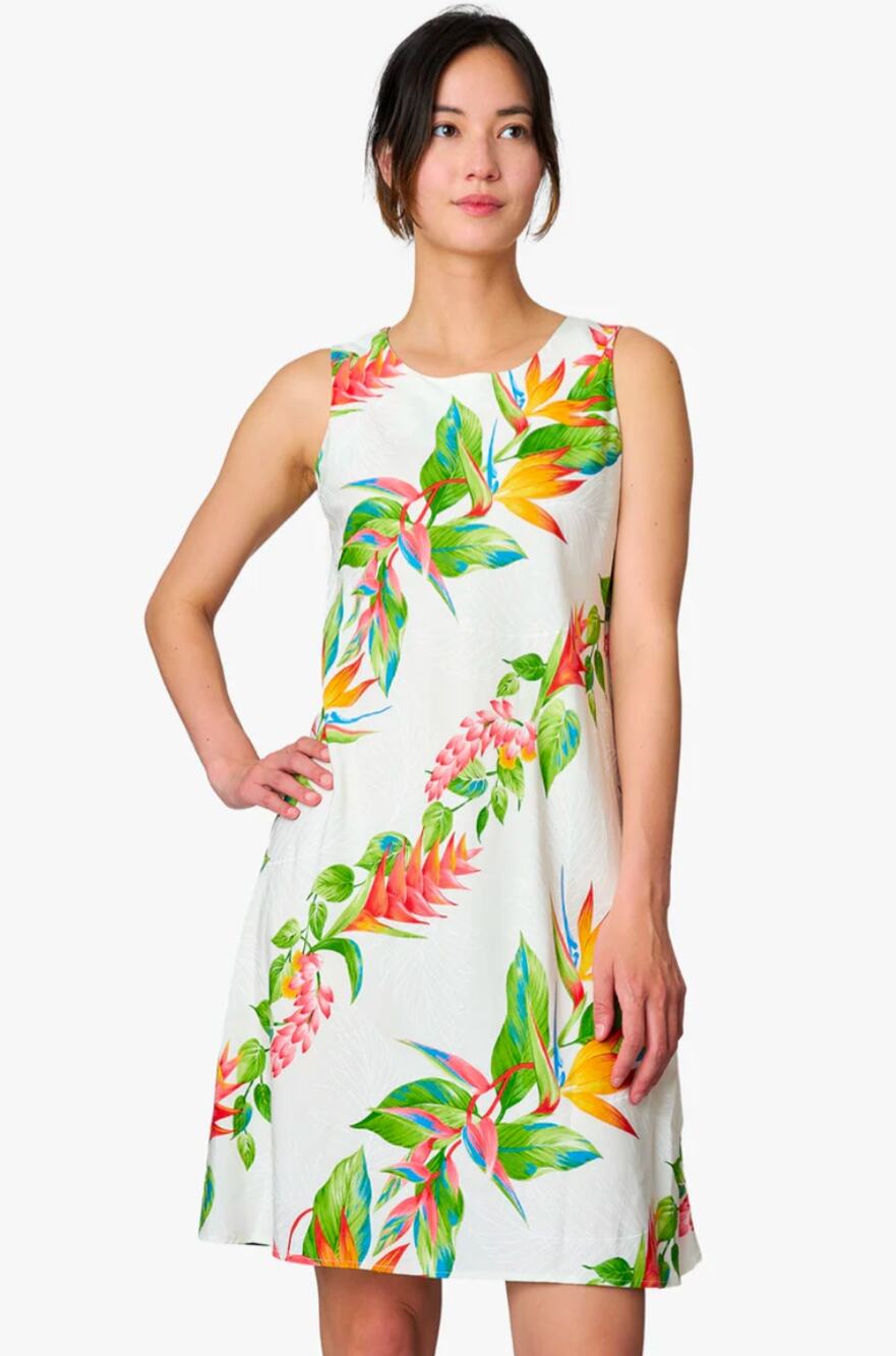 Hilo Hattie Bird of Paradise Cream Dress XL